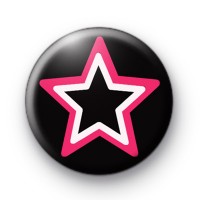 Black Pink and White Emo Star Badges