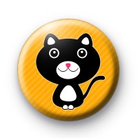 Spooky Halloween Black Cat Badge