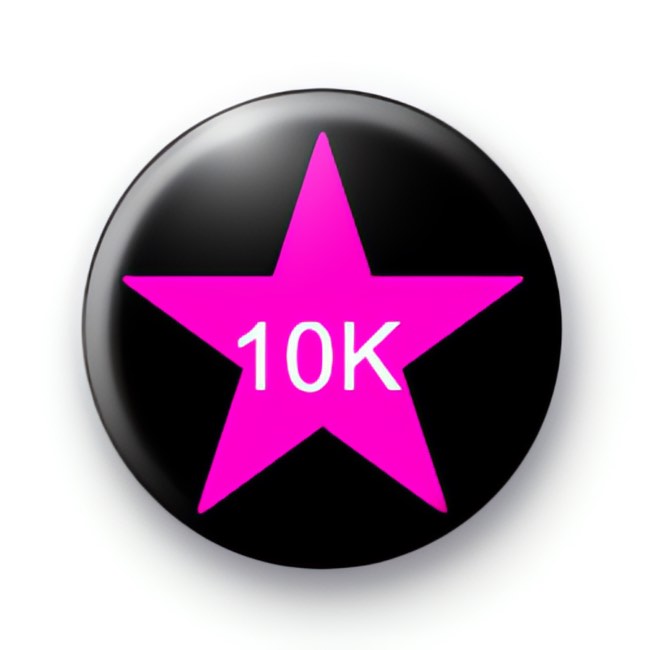 Pink Star on Black 10K Custom badge