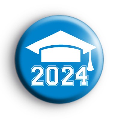 Graduation Blue and White Class 2024 Badge