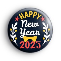 Blue and Yellow Happy New Year 2025 Badge