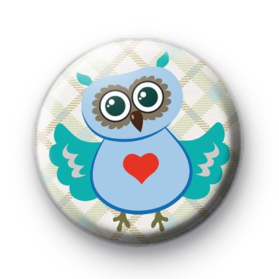 Blue Wise Owl Badge medium