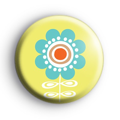 Blue and Yellow Flower Badge