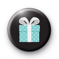 Blue Dotty Birthday Present Button Badges