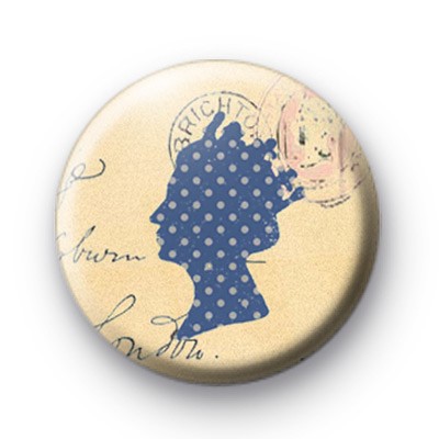 Blue Queen Royal Button Badge