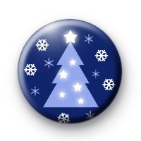 Festive Blue Xmas Tree Badges