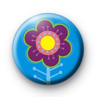 Hippie Flower Button Badge