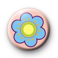 Cute Blue Flower Button Badges