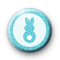 Green Blue Cute Easter Bunny Badge