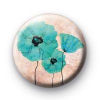 Blue Poppy Flower Badges