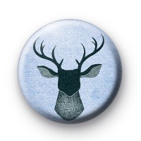 Blue Stag Head Button Badges