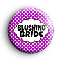 Purple Polka Dot Blushing Bride Badges