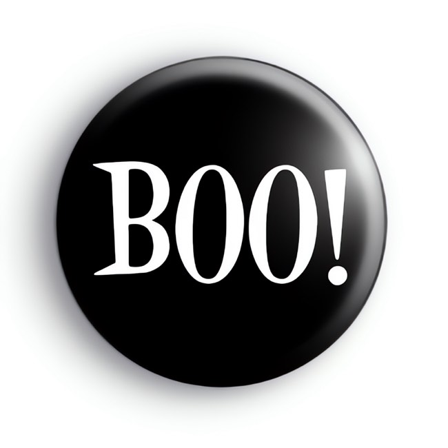 Black and White Boo Badge