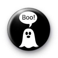 Spooky White Ghost Boo Badge