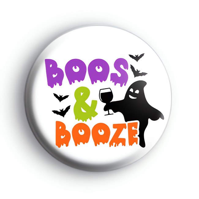 Boos And Booze Halloween Party Badge