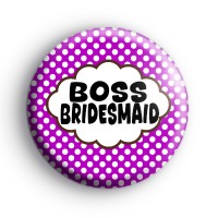 Purple Polka Dot Boss Bridesmaid Badges