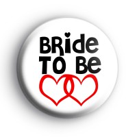 Red Love Hearts Bride to be badges