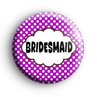 Purple Polka Dot Bridesmaid Badges