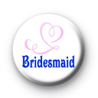 Bridesmaid Pink Heart Badges thumbnail