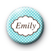 Bright Blue Dotty Personalised Name Badge