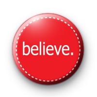 Bright Red Festive Believe Badge