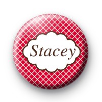 Bright Red Check Personalised Name Badges