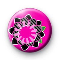 Bright Pink Modern Flower Badge