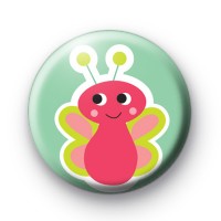 Cute Pink Bug Pin Badges