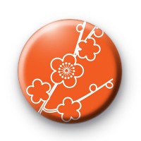 Burnt Orange Floral Button Badges