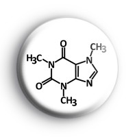 Caffeine Molecule Button Badge