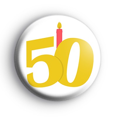 Candle 50th Birthday Badge