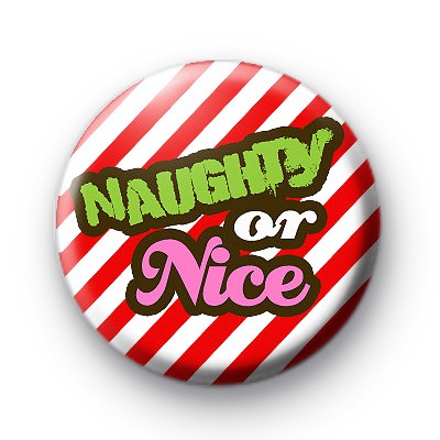 Candy Stripe Naughty or Nice badges : Kool Badges