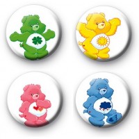 Set of 4 Care Bear Button Badges