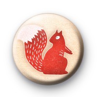 Cheeky Red Squirrel Button Badge