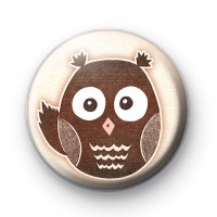 Cheeky Wise Owl Button Badge