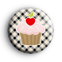 Cherry Cupcake Button Badge