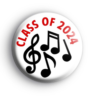 Class Of 2024 Music Notes Badge medium