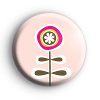 Pretty Pink Modern Flower Badge