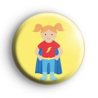 Cool Superhero Girl Badge
