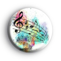 Cool Rainbow Musical Notes Badge