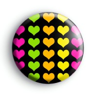 Bright Love Heart Pattern badge