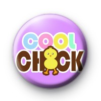 Cool Chick Purple Button Badge