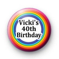 Custom Age Rainbow Birthday Badge thumbnail