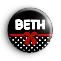 Red Bow Name Badge