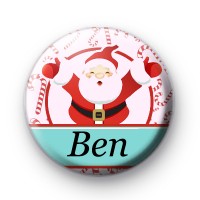 Custom Santa Candy Cane Name Badge thumbnail