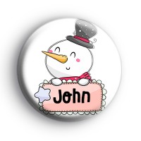 Custom Christmas Snowman Name Badge