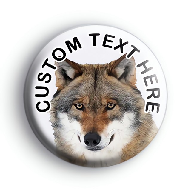 Custom Wolf Text Badge