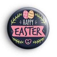 Cute Blue Happy Easter Party Badges