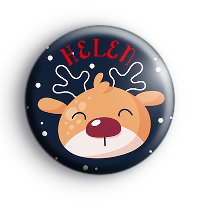 Custom Cute Rudolph Reindeer Name Badge