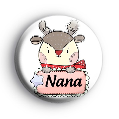 Custom Christmas Reindeer Name Badge